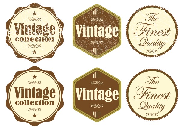 Free Vintage Grunge Stickers vector