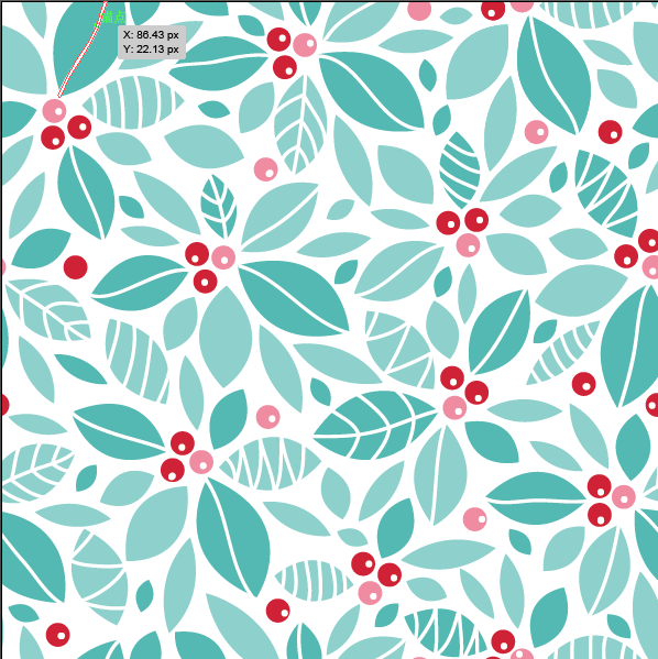 Fruit and leaf pattern vector