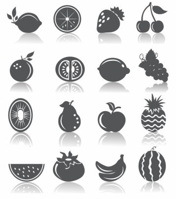 Fruits Icons free vector