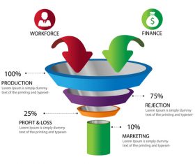 Funnel sales infographic template vector 01