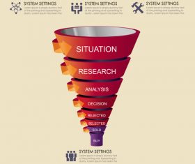 Funnel sales infographic template vector 03