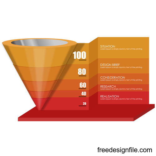 Funnel sales infographic template vector 07