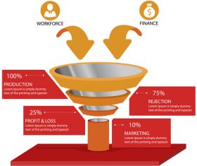 Funnel sales infographic template vector 08