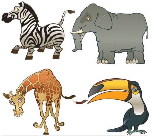 Funny African Animals vectors graphics