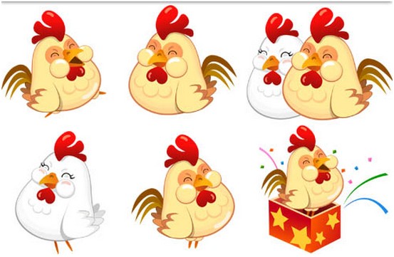 Funny Chickens Illustration vector