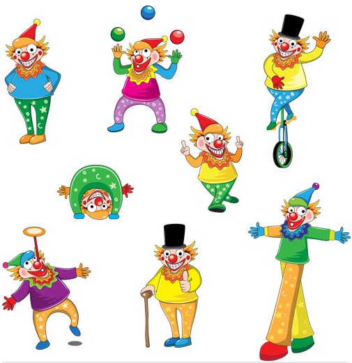 Funny Clowns vector