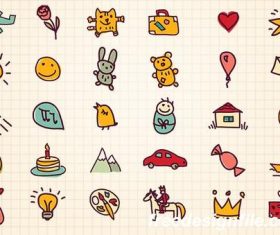Funny Doodles Hand Drawn PSD Icon