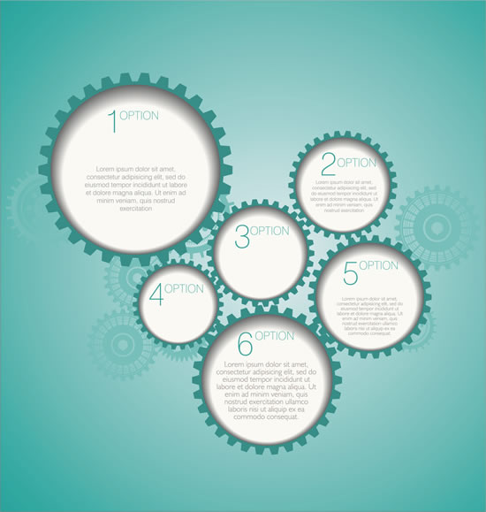 Gearwheel and number background 2 shiny vector