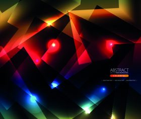 Geometric shape background with colored light vector