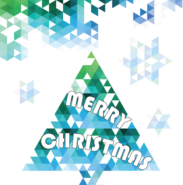 Geometric shapes christmas tree vector material
