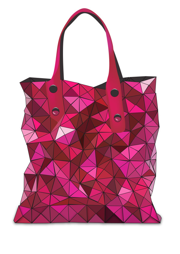 Geometric shapes handbag vector