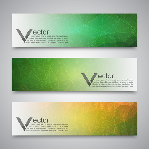 Geometry polygon with banner template vector 01