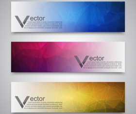Geometry polygon with banner template vector 02