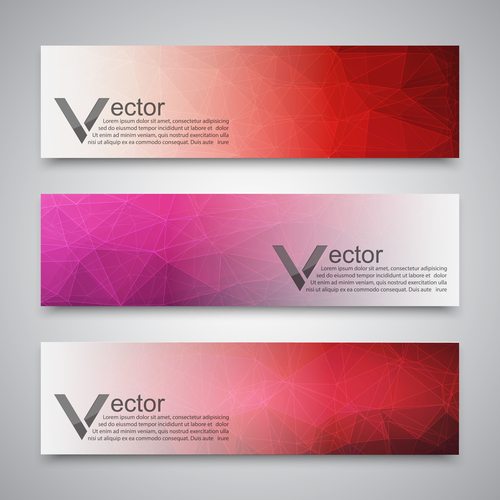 Geometry polygon with banner template vector 03