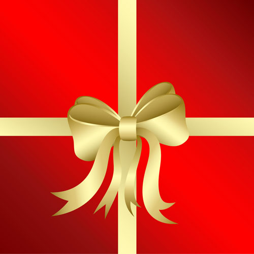 Gift golden ribbon design vector