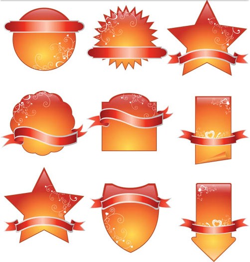 Glass Orange Labels vector