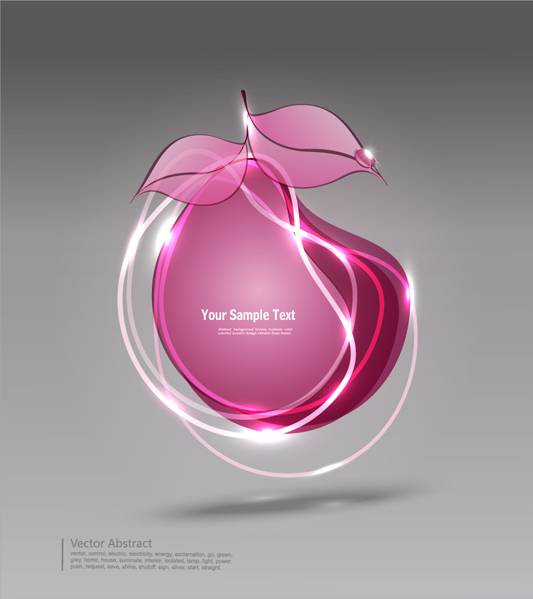 Glass fruit background vector