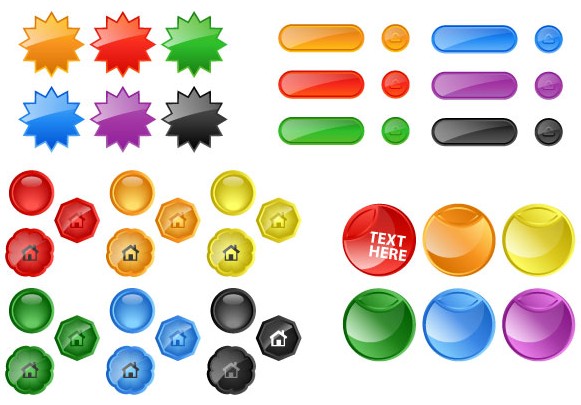 Glossy Buttons Free vector
