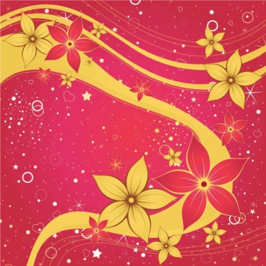 Gold Flowers vector