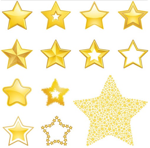Gold Stars vectors graphic