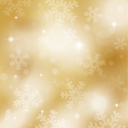 Gold snowflakes and stars background vectors graphic