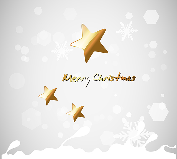 Golden Christmas Stars Background set vector
