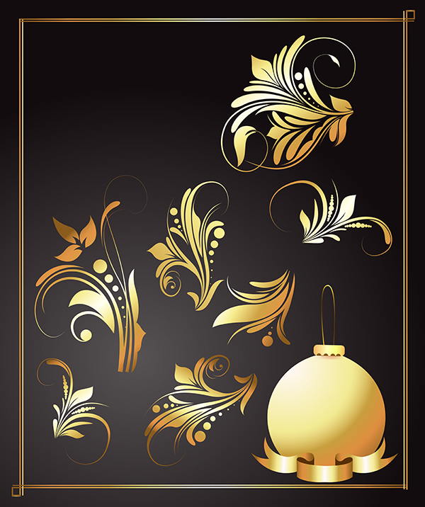 Golden Floral vector design