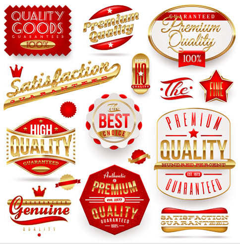 Golden Luxury Labels set vector