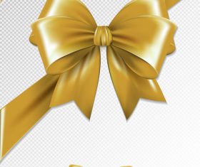 Golden bows ribbon illustration vectors 01