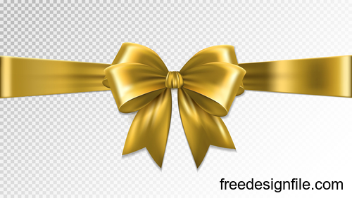 Golden bows ribbon illustration vectors 02