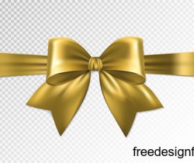 Golden bows ribbon illustration vectors 03