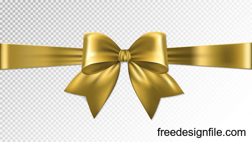 Golden bows ribbon illustration vectors 03