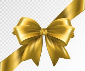 Golden bows ribbon illustration vectors 04