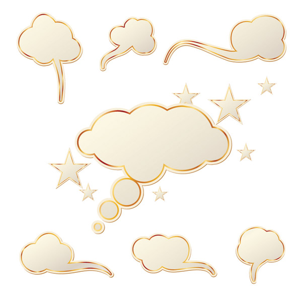 Golden cloud vector