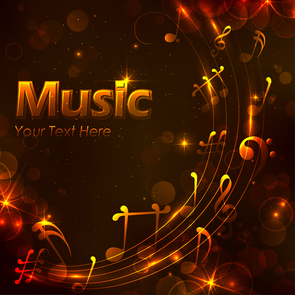 Golden music style background 1 vector