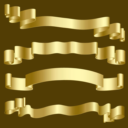 Golden ribbon vector