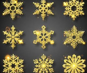 Golden snowflake christmas festival illustration vector 03