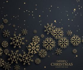 Golden snowflake with brown backgrounds vector 01