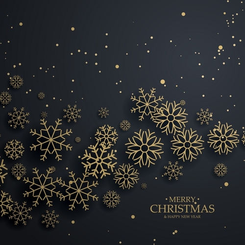 Golden snowflake with brown backgrounds vector 01