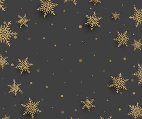 Golden snowflake with brown backgrounds vector 02