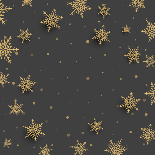 Golden snowflake with brown backgrounds vector 02