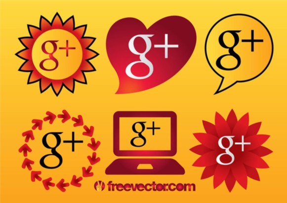 Google Plus Icons vector set