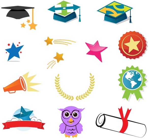 Graduation Icons Free vector