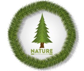 Grass frame with natural background vector