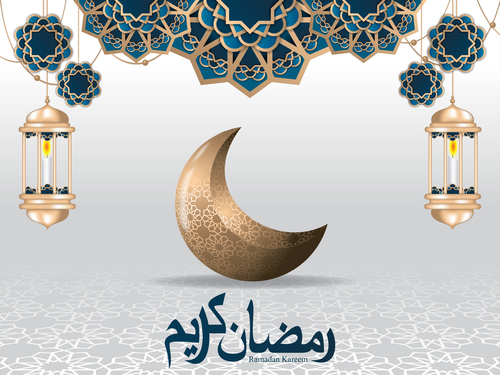 Gray islamic styles background design vector
