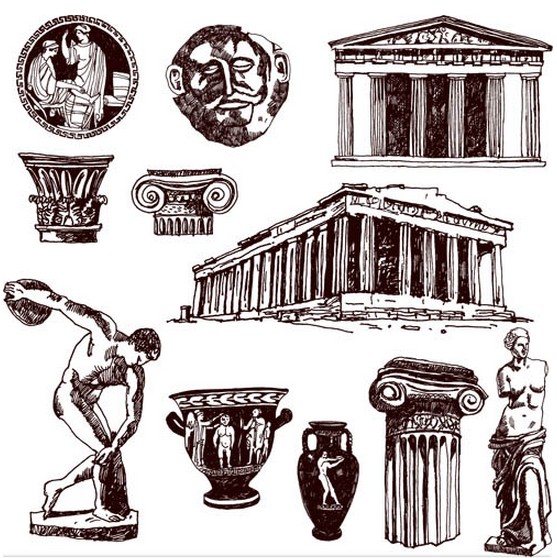 Greek culture graphic vector