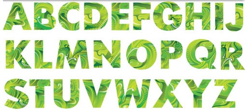 Green Creative Alphabet vector graphic