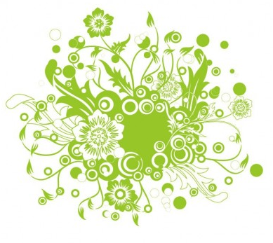 Green Floral Illustration Art vectors