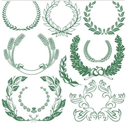Green Floral Wreaths vector material