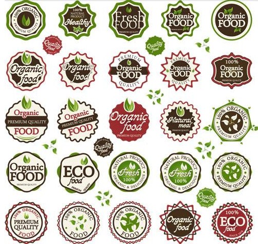 Green Food Labels art vector graphics